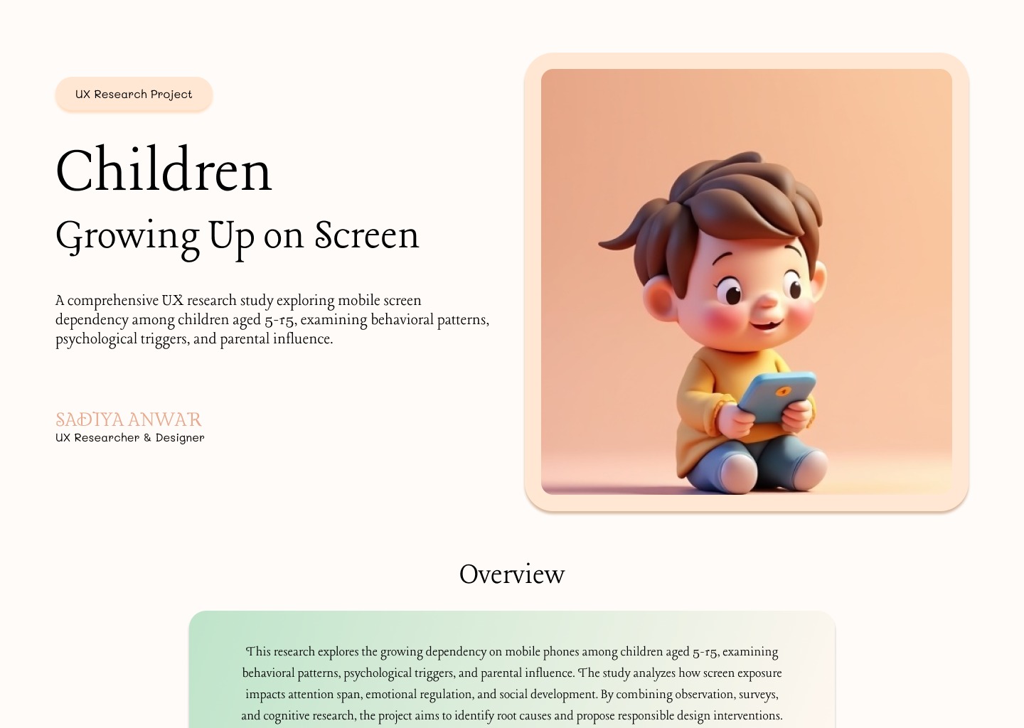 A UX Research on Children's Screen Behavior